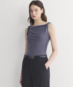 Cowl Neck Twist Tank in Butterluxe | Graystone