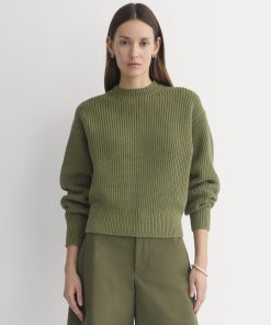 Cropped Ribbed Crew in Everyday Cotton | Mayfly