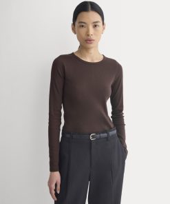 The Luxe Rib Long-Sleeve Crew | Coffee Bean