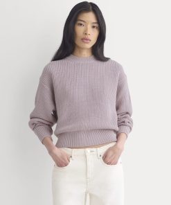 Cropped Ribbed Crew in Everyday Cotton | Burnished Lilac