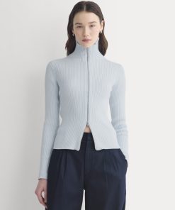 Full-Zip Ribbed Jacket in Everyday Cotton | Skywriting